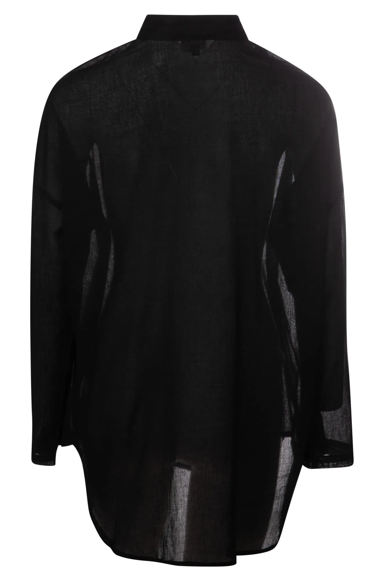 100% Cotton sheer Beach Shirt | Black | 0731A1