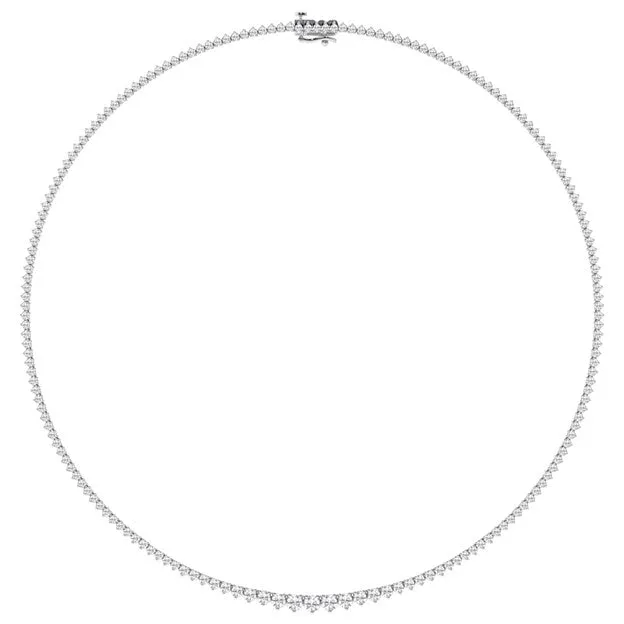 14k White Gold 8.01Ct Lab Grown 183 Diamond Necklace