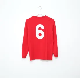 1966 Bobby MOORE #6 England Vintage Umbro Away LS Football Shirt (M) West Ham