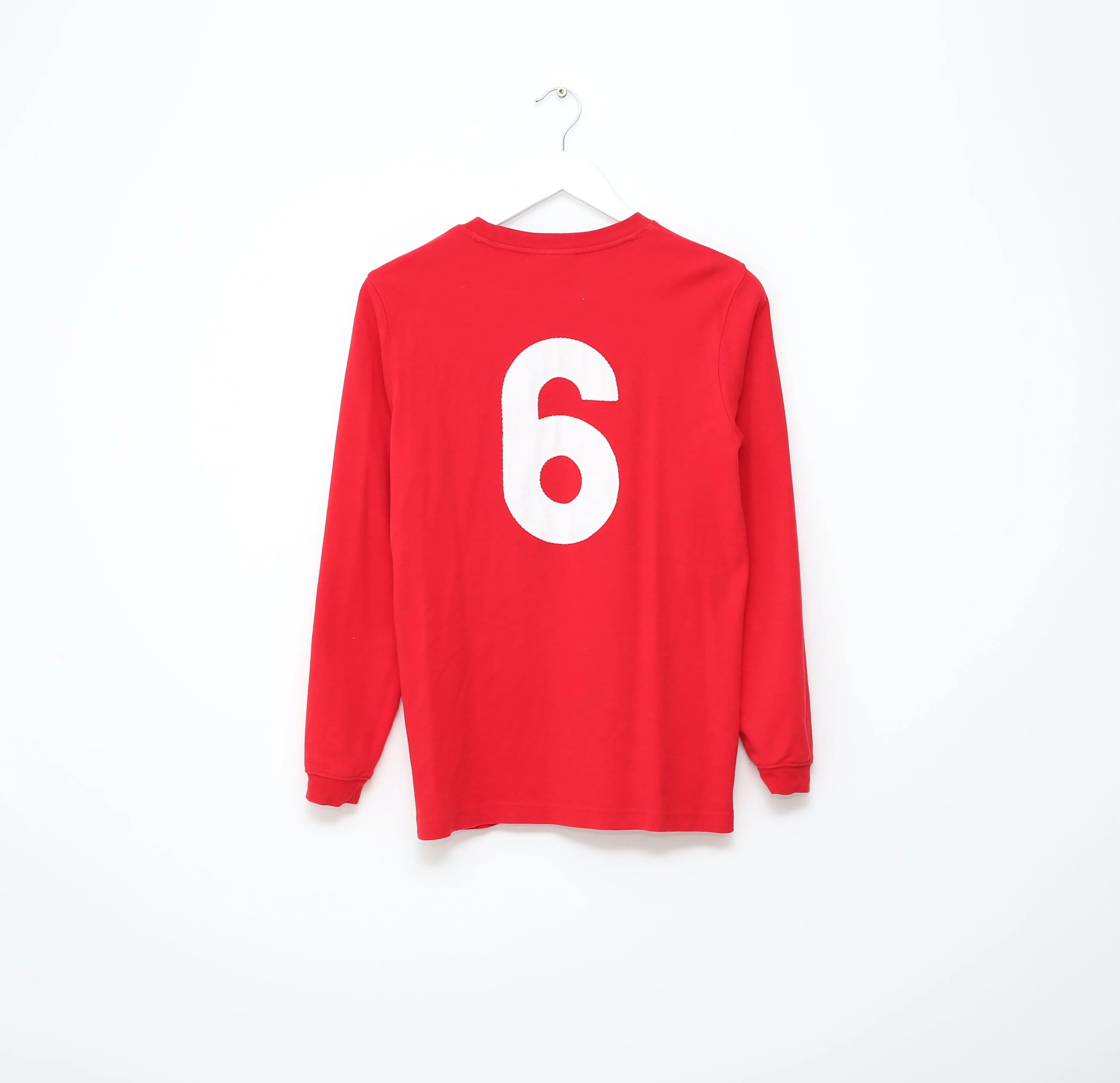 1966 Bobby MOORE #6 England Vintage Umbro Away LS Football Shirt (M) West Ham