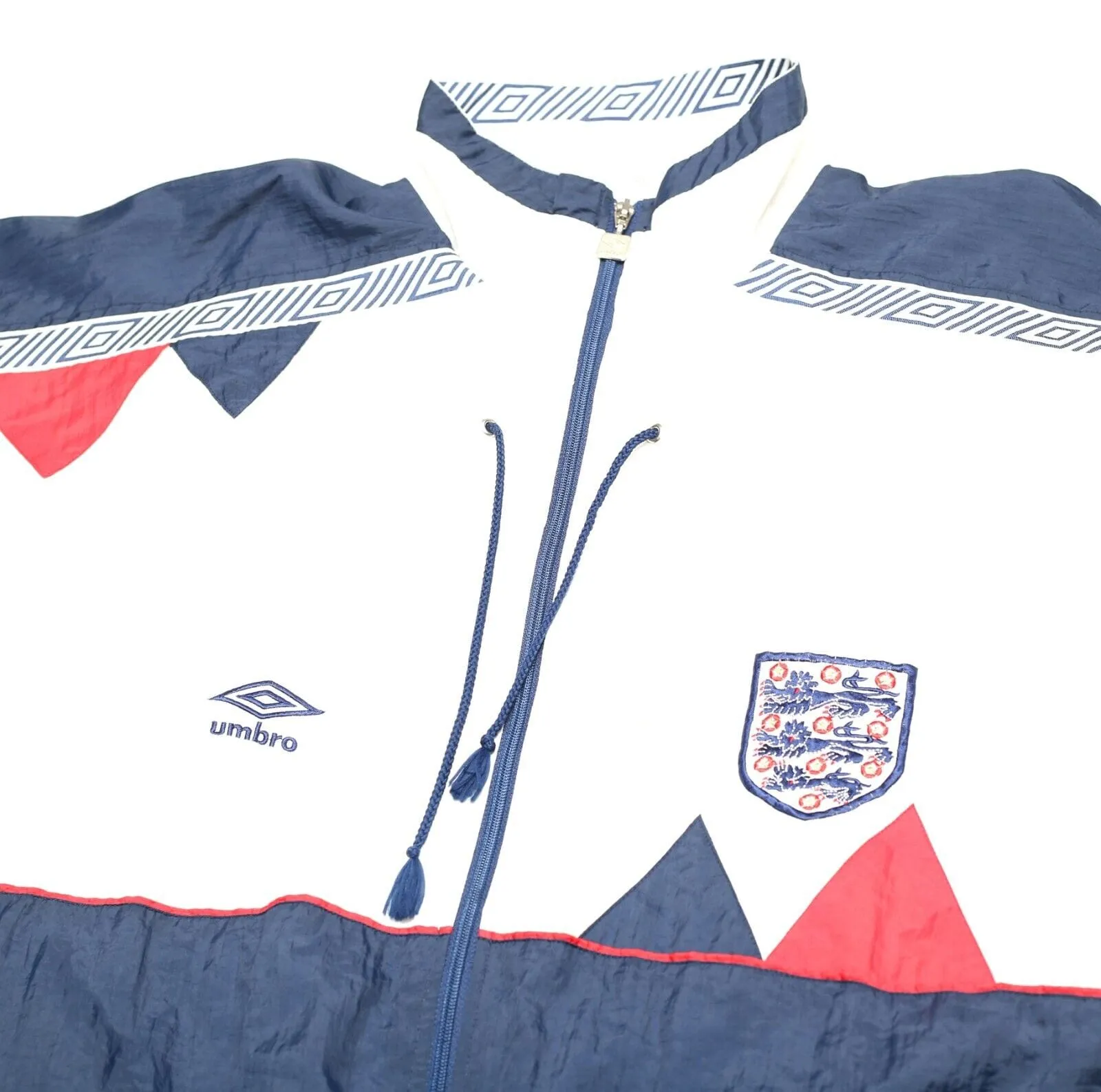 1990/92 ENGLAND Vintage Umbro Football Track Top Shell Jacket (S/M) Italia 90