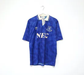 1991/93 EVERTON Vintage Umbro Home Football Shirt Jersey (L)