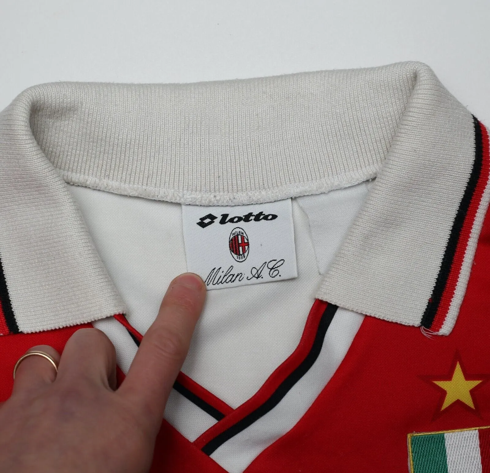 1994/95 AC MILAN Vintage Lotto Away Football Shirt Jersey (M)