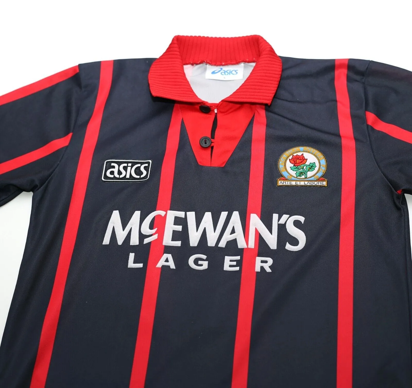 1994/95 SHEARER #9 Blackburn Rovers Vintage Asics Away Football Shirt Jersey (S)