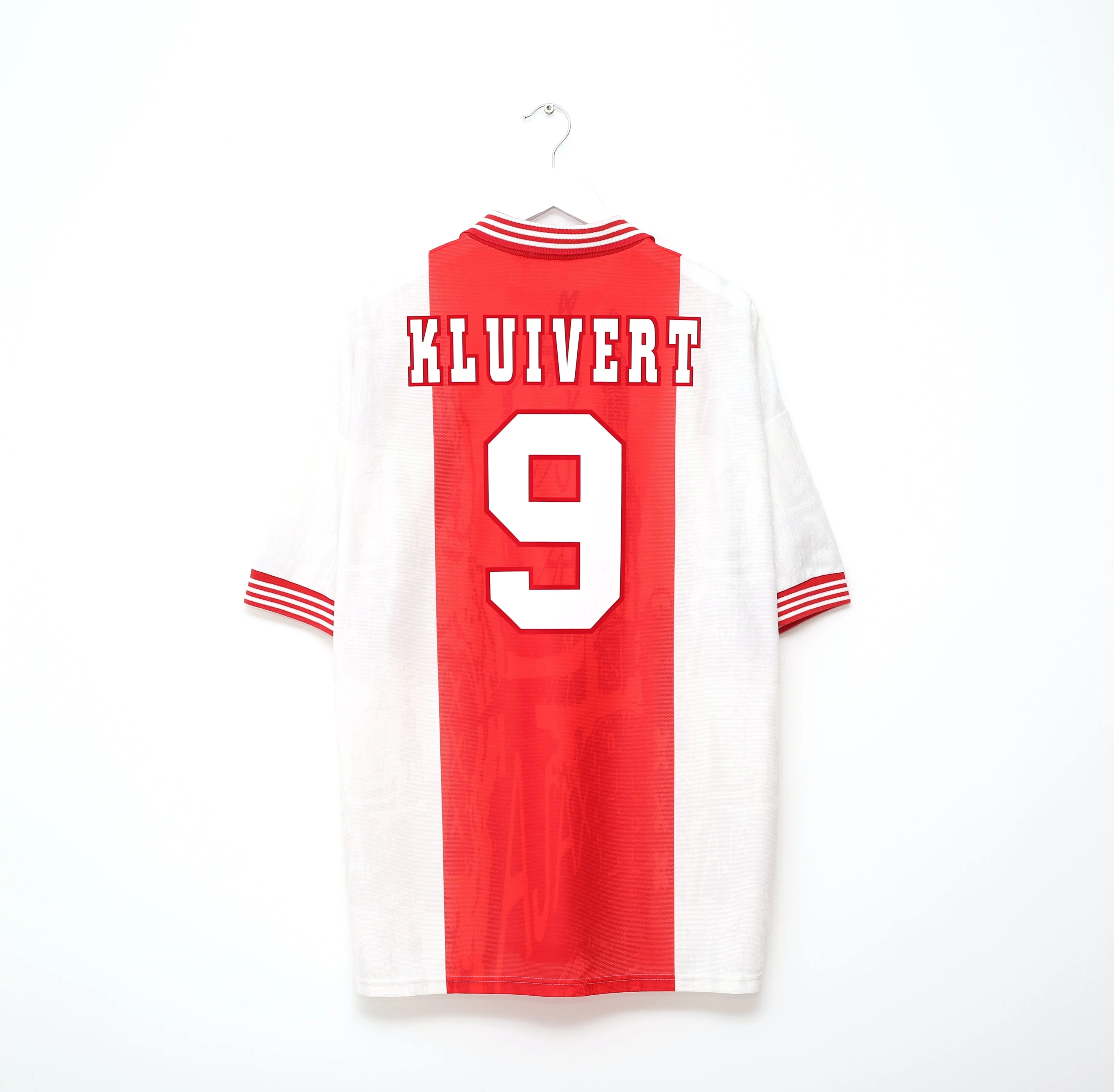 1996/97 KLUIVERT #9 Ajax Vintage Umbro Home Football Shirt Jersey (XL)