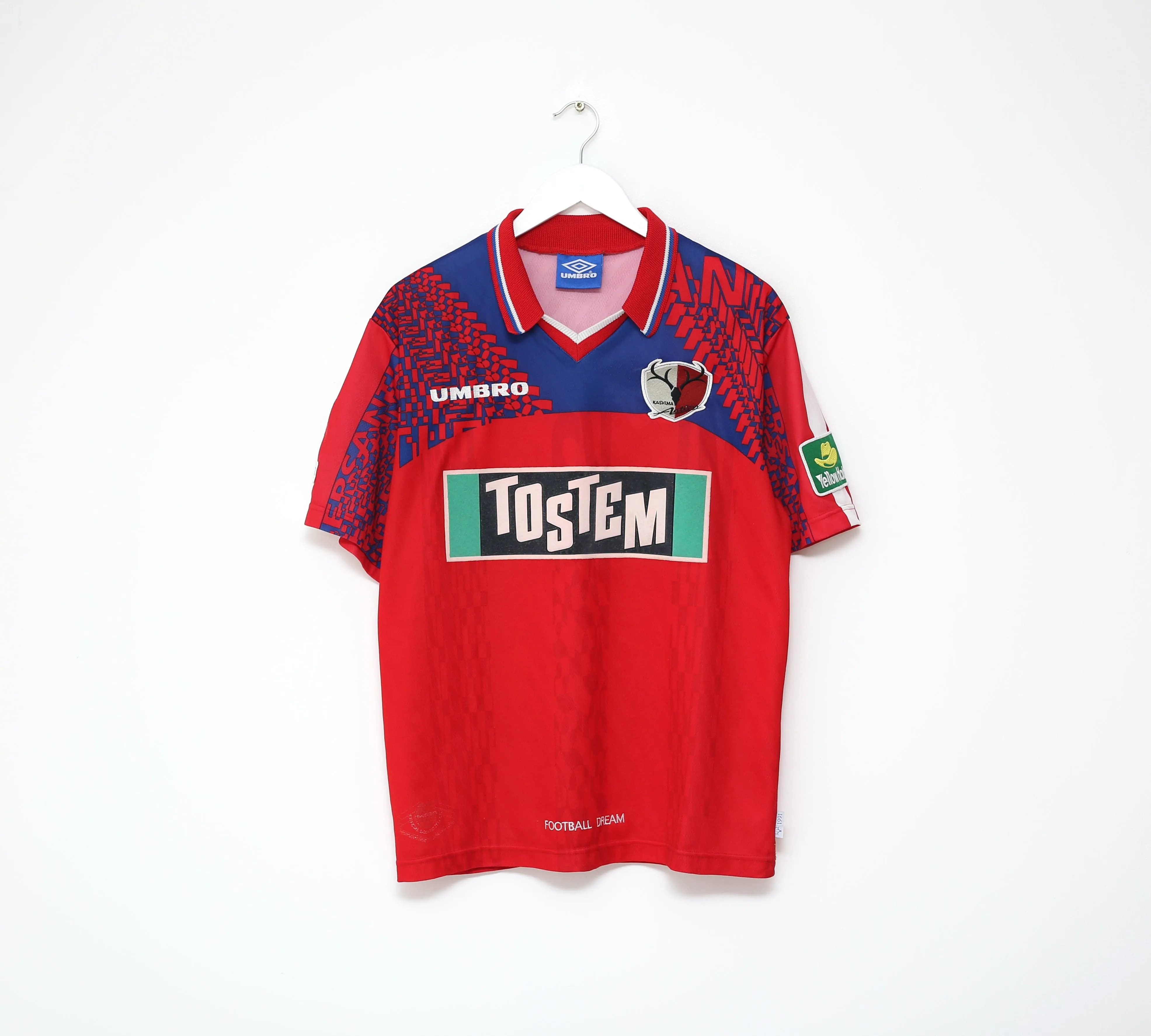 1996/98 KASHIMA ANTLERS Vintage Umbro Home Football Shirt (M) J League