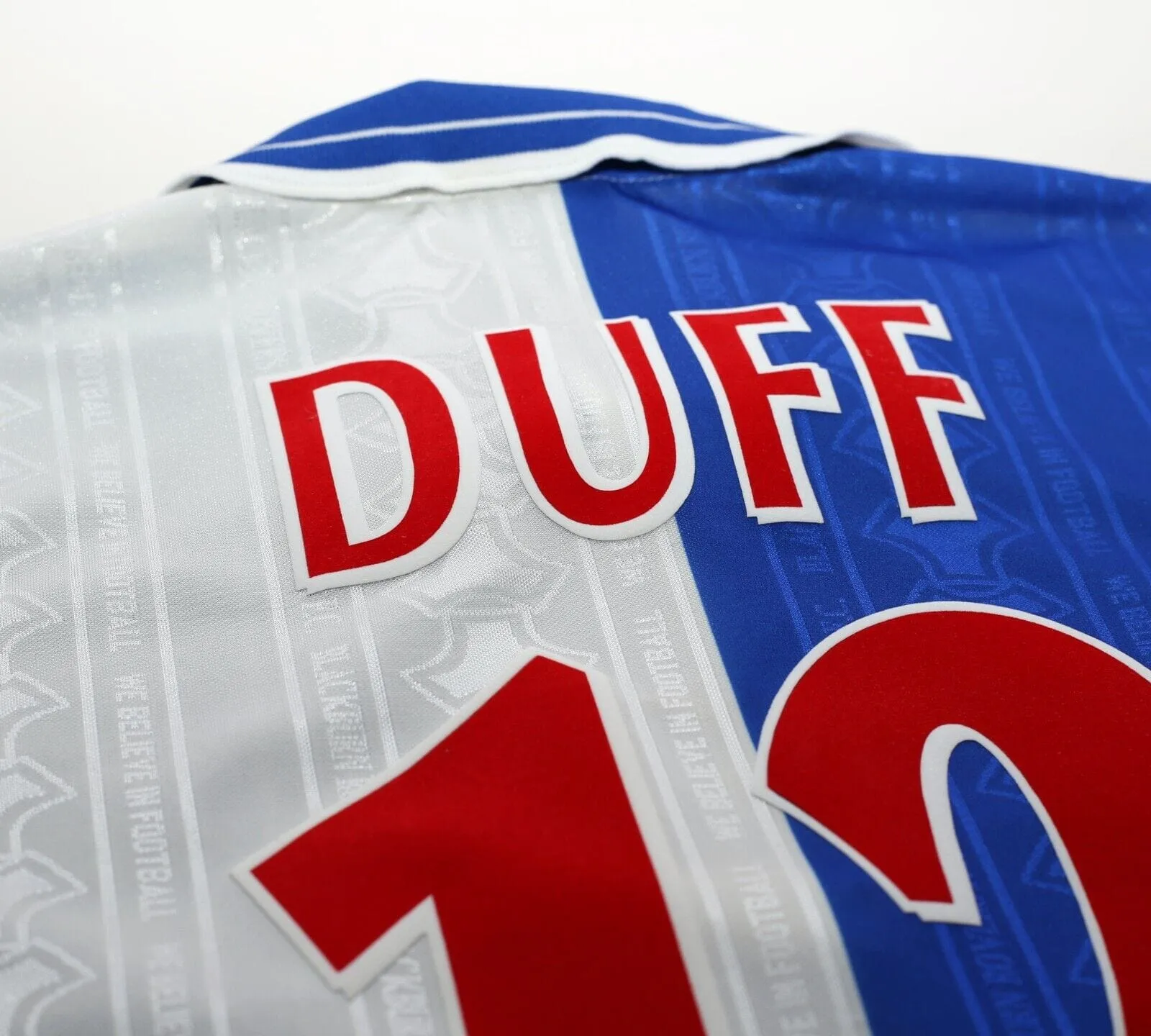 1998/99 DUFF #12 Blackburn Rovers Vintage Uhlsport Home Football Shirt (S)