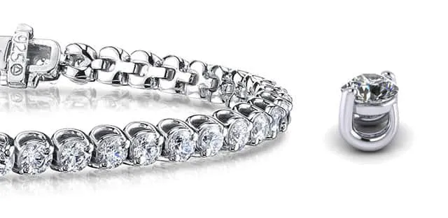 2 Prong Brilliant Round Lab-Grown Diamond Tennis Bracelet with 2.04 ct.(finished) 1.9mm