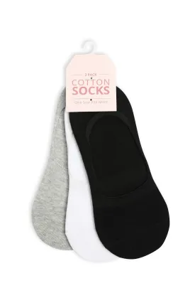 3 pack low cut Sockettes | BLACK/GREY/WHITE | 0413ZZ