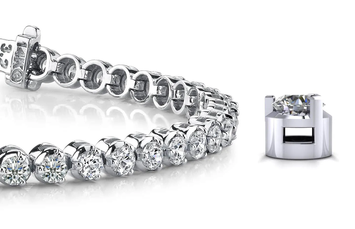 3 Prong Dreams Lab-Grown Diamond Tennis Bracelet with 5.16 ct.(finished) 3.2mm