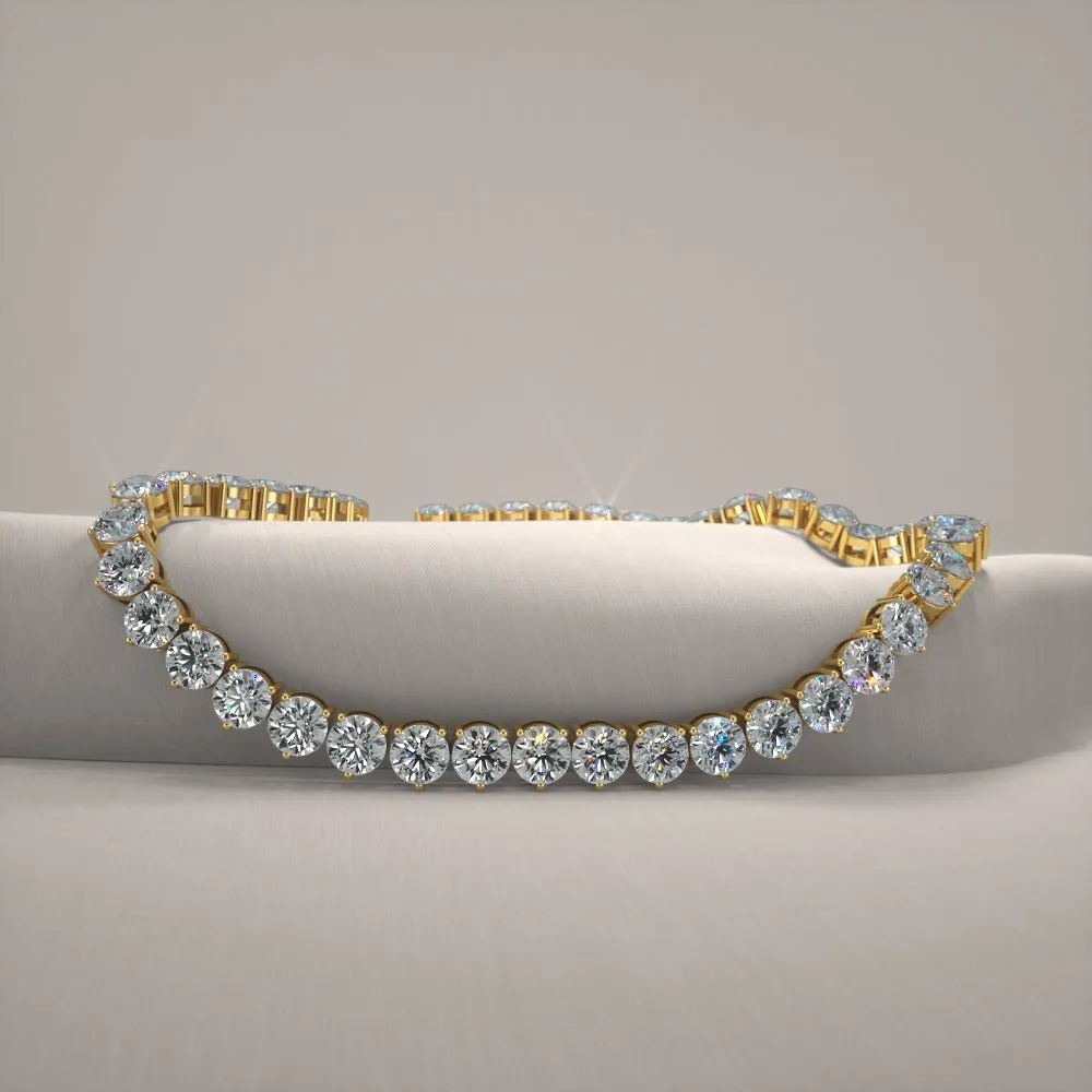 3 Prong Riviera Diamond Necklace with 14.52 ct.(finished) 3.2mm