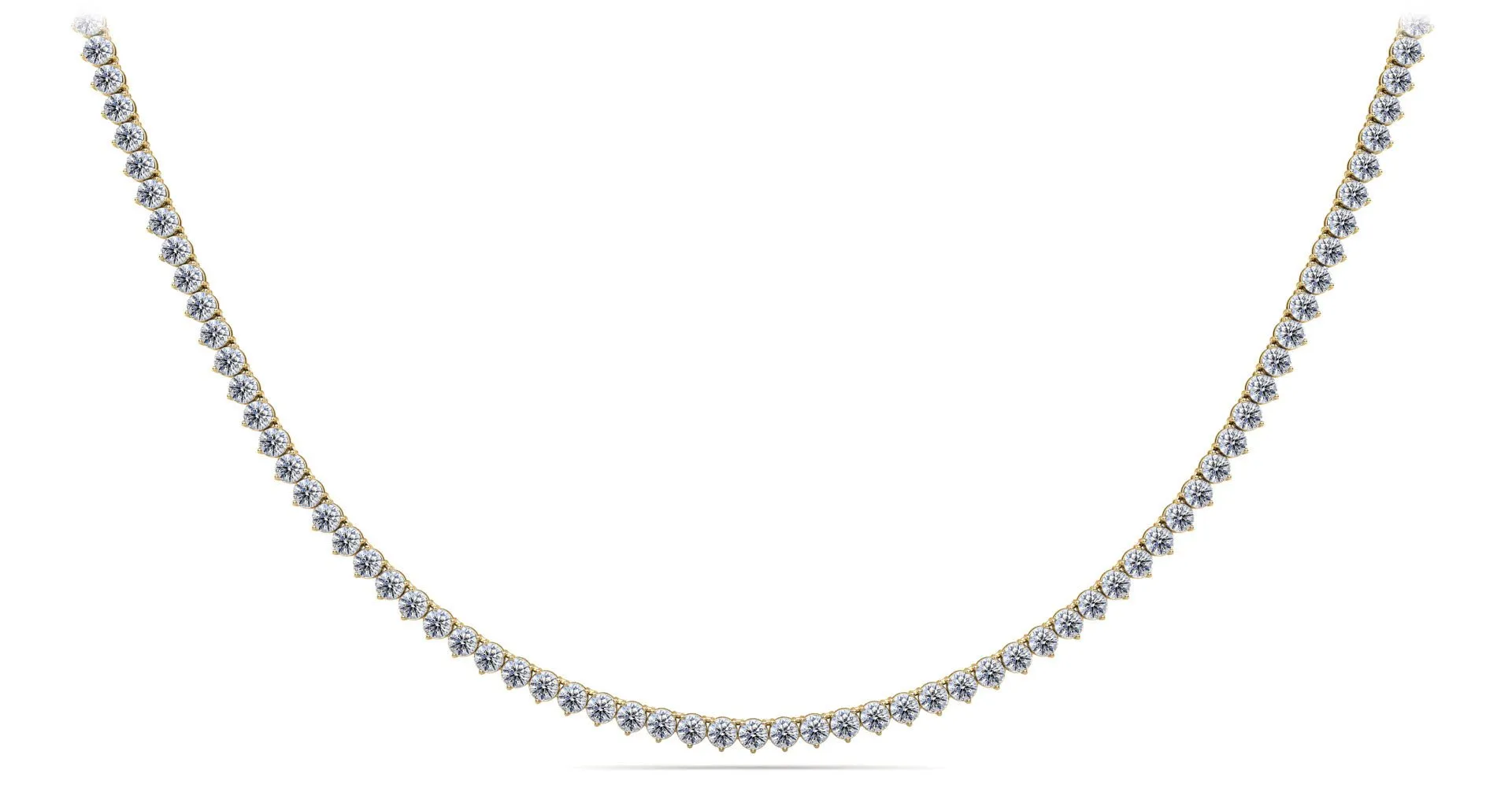 3 Prong Riviera Diamond Necklace with 14.52 ct.(finished) 3.2mm