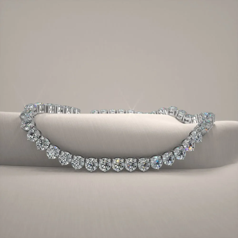 3 Prong Riviera Diamond Necklace with 16.80 ct.(finished) 3.5mm