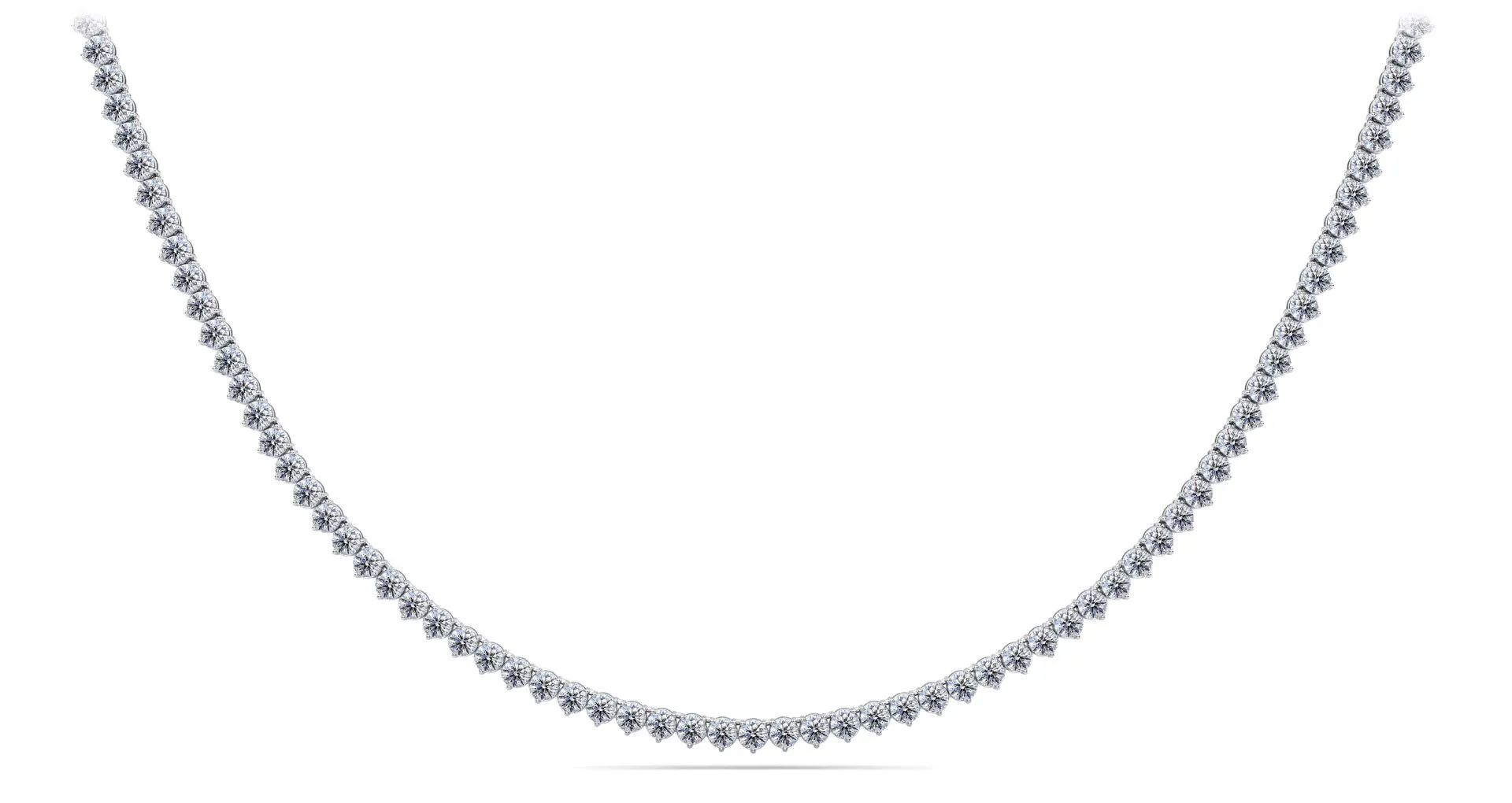 3 Prong Riviera Diamond Necklace with 28.05 ct.(finished) 4.4mm