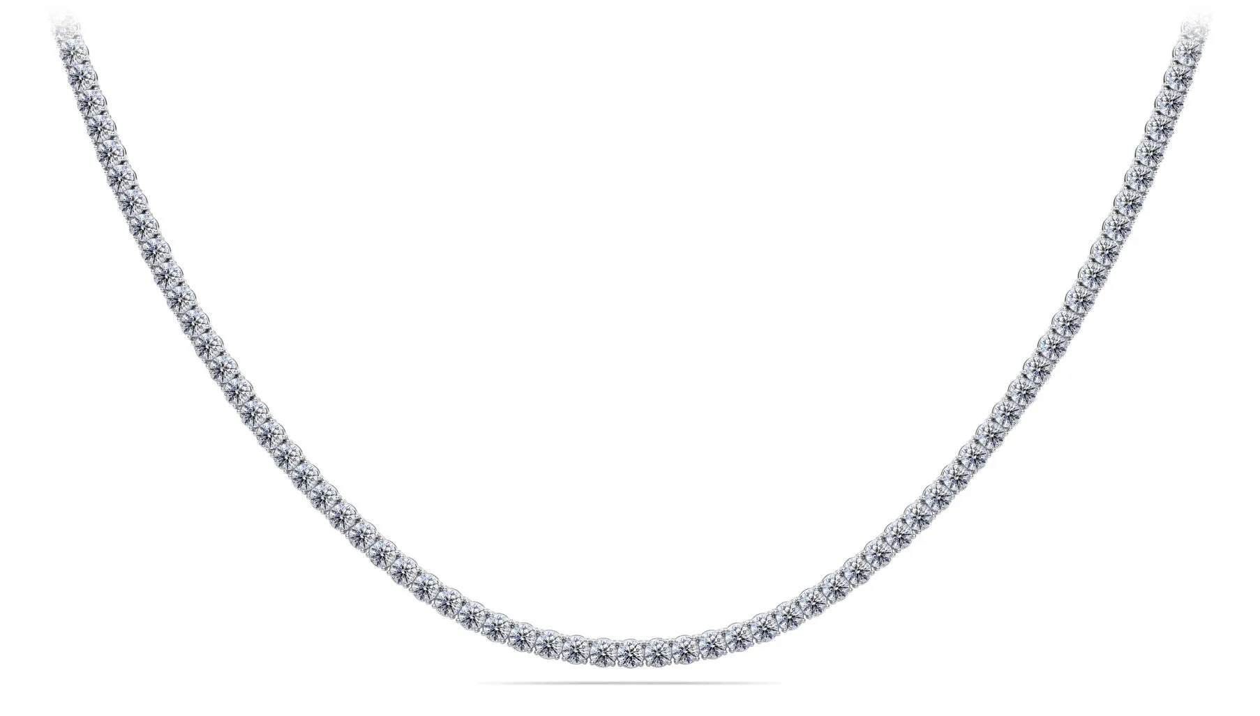 4 Prong Riviera Diamond Necklace with 32.73 ct.(finished) 4.8mm