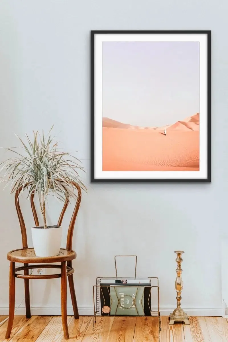 A Walk In The Desert II- Boho Pastel Photographic Desert Landscape Print