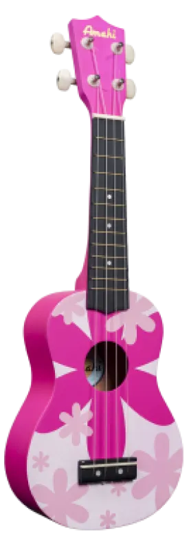 Amahi DDUK4 Pink Flower Soprano Ukulele