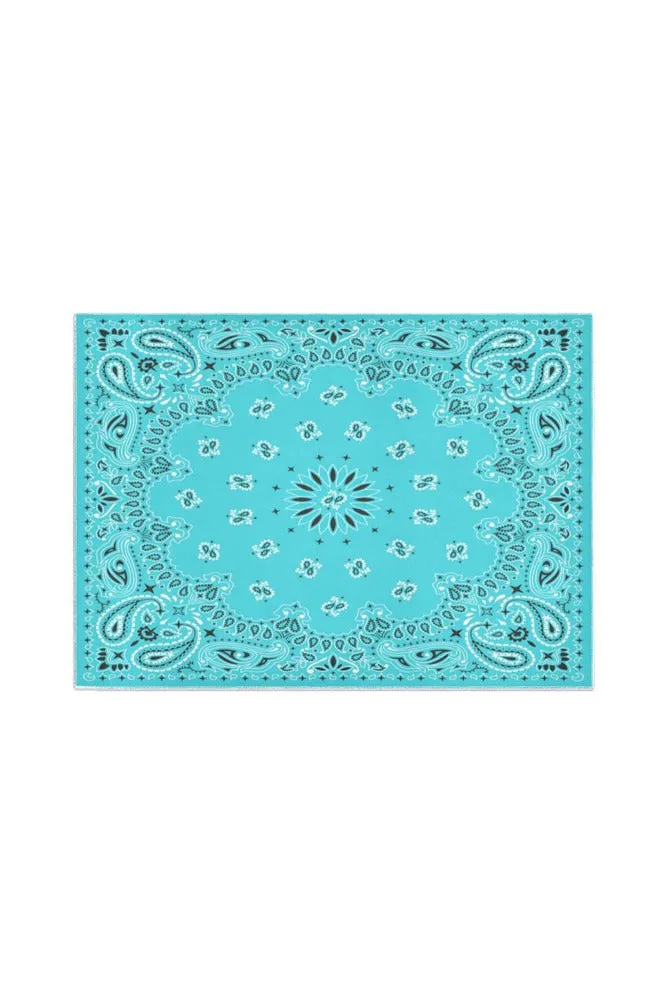 aqua bandana Area Rug7'x5'