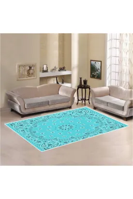 aqua bandana Area Rug7'x5'