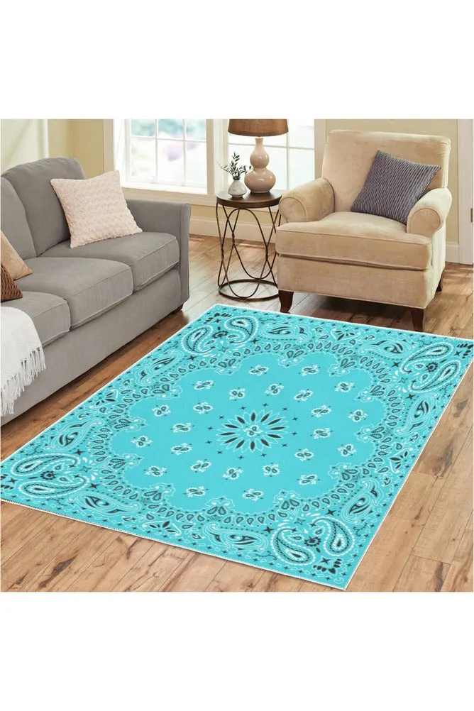 aqua bandana Area Rug7'x5'