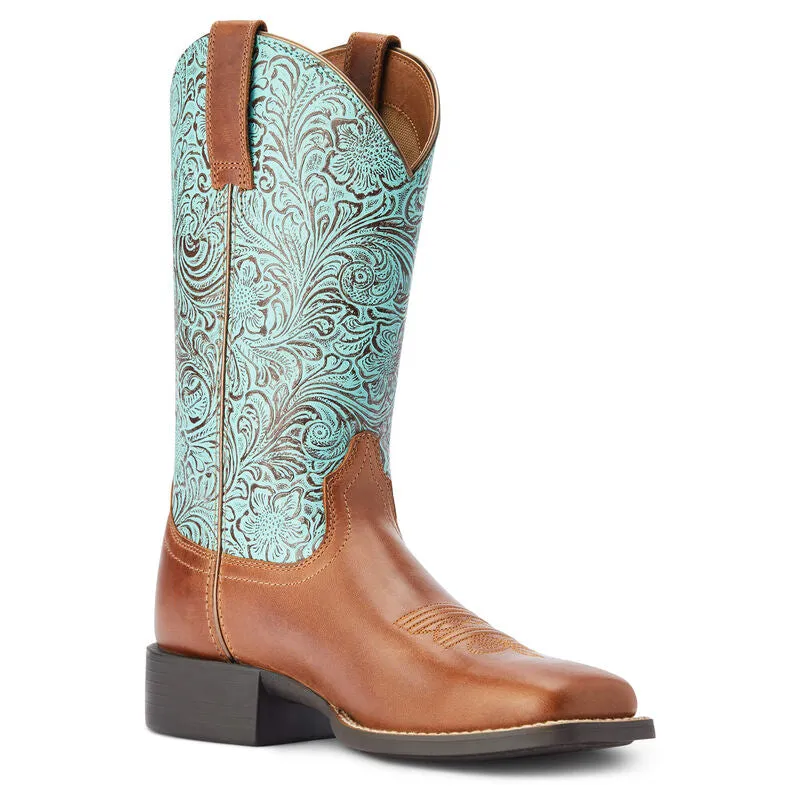 Ariat Ladies Round Up Wide Square Toe Western Boots 10042534