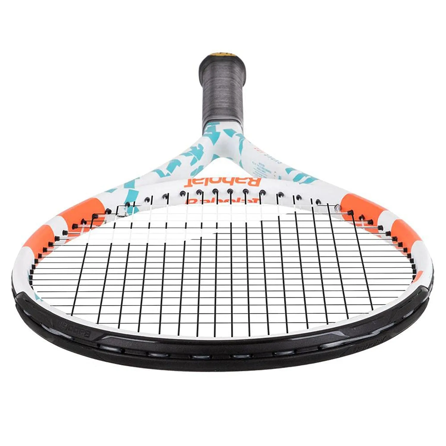 Babolat 1211225 Evoke 102 Strung Tennis Racquet 4 3/8, White/Blue/Orange