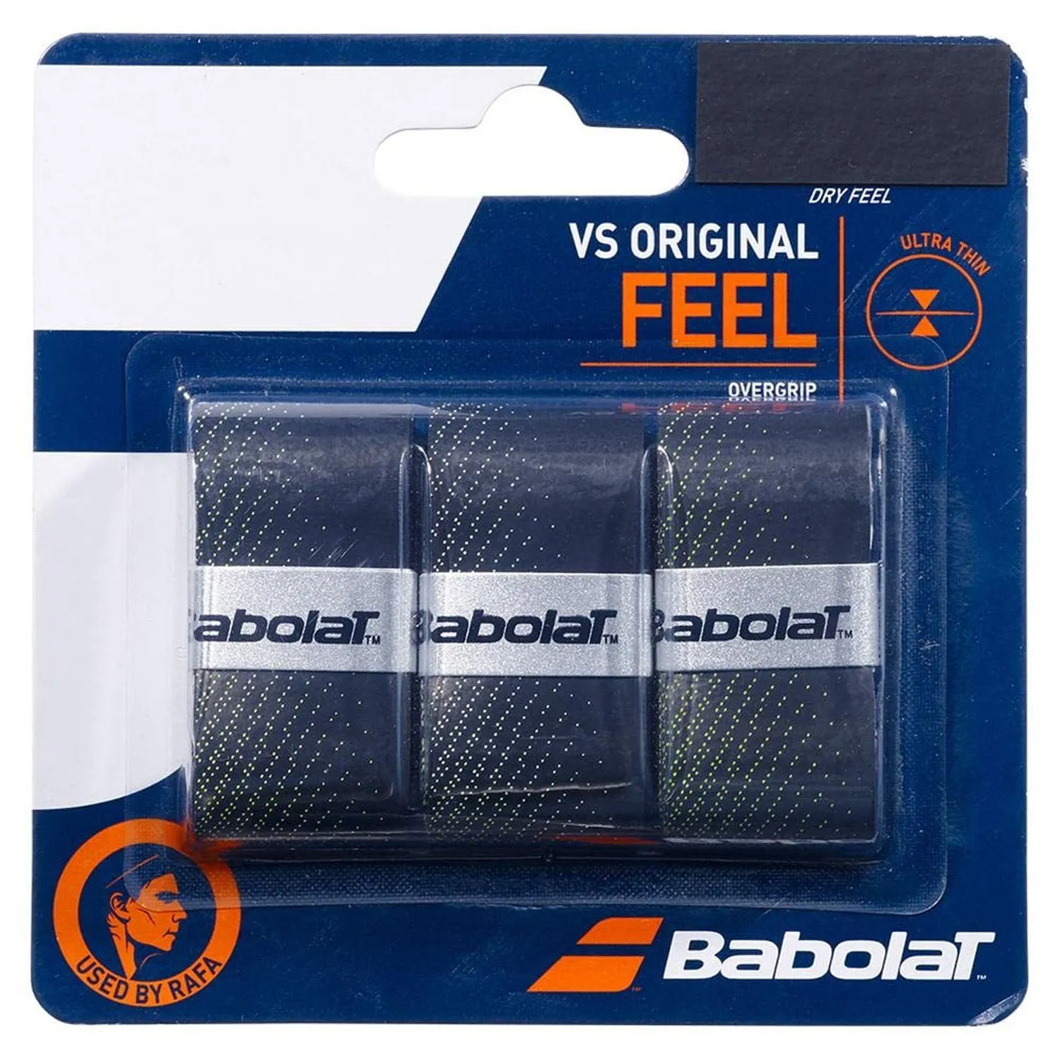 Babolat VS Original Feel X3 Pure Tennis Over Grip, Black Fluo Yellow