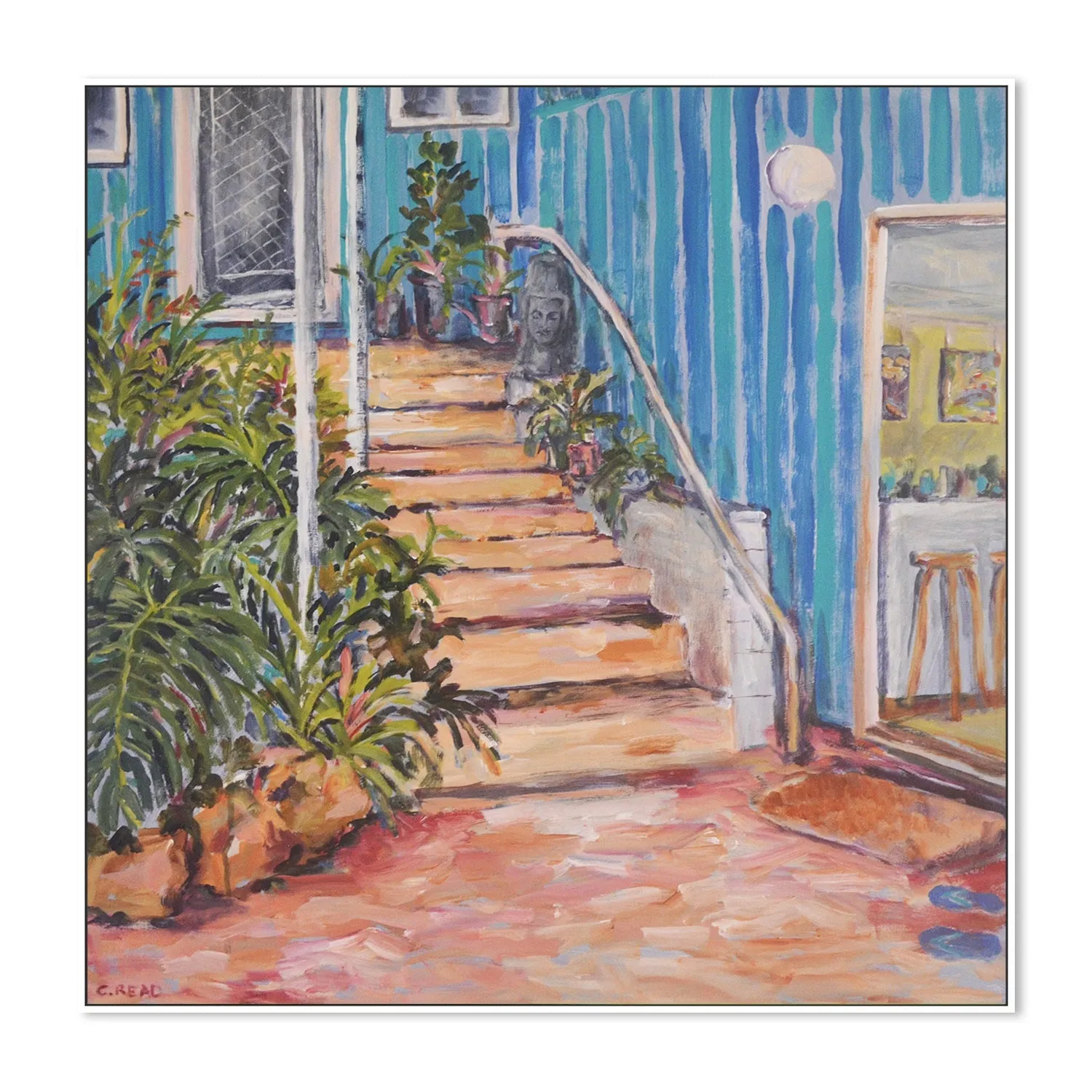 Back Steps With Blue Thongs , By Christine Read