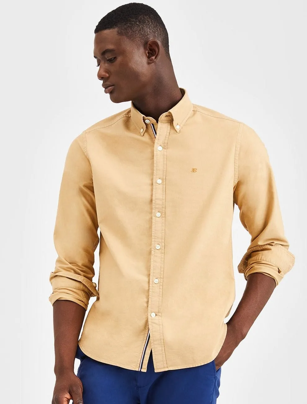 Beatnik Oxford Garment Dye Shirt - Khaki