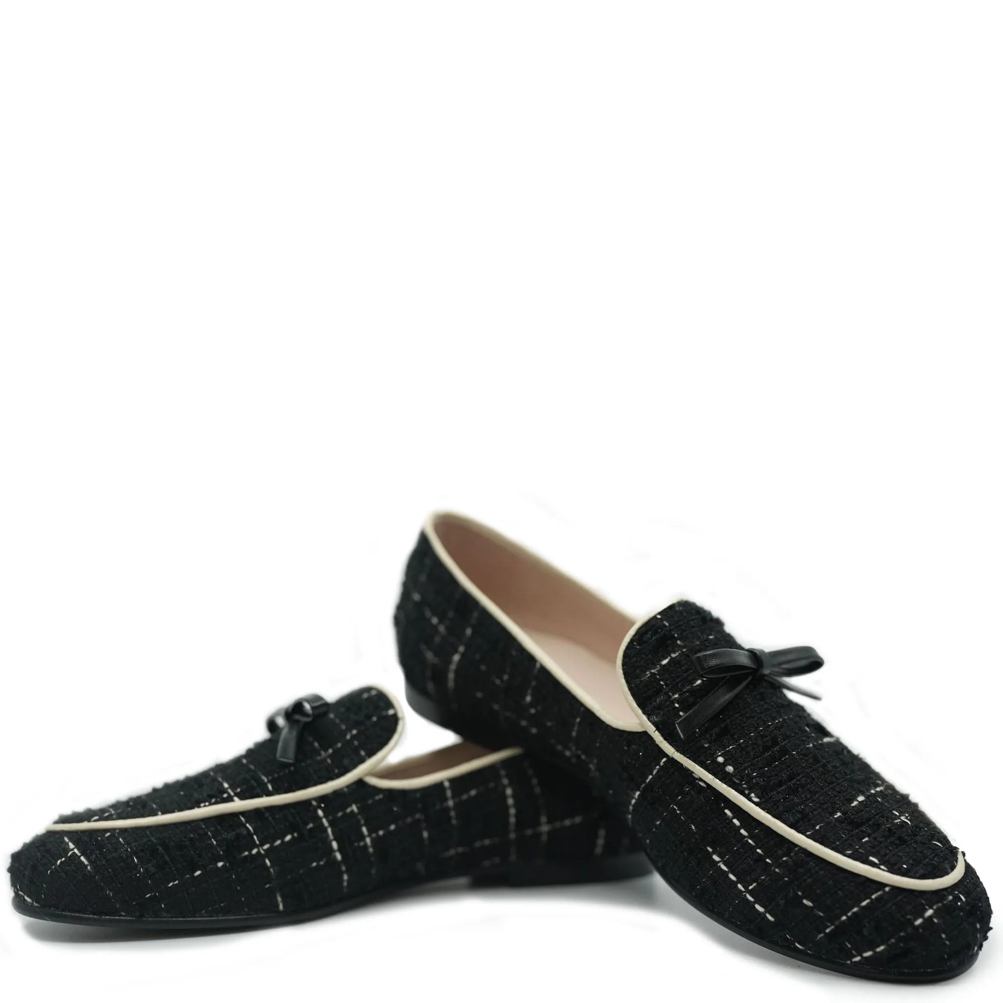 Beberlis Black Tweed Bow Loafer