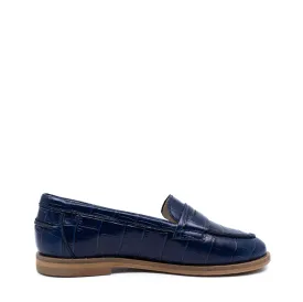 Beberlis Navy Croc Penny Loafer