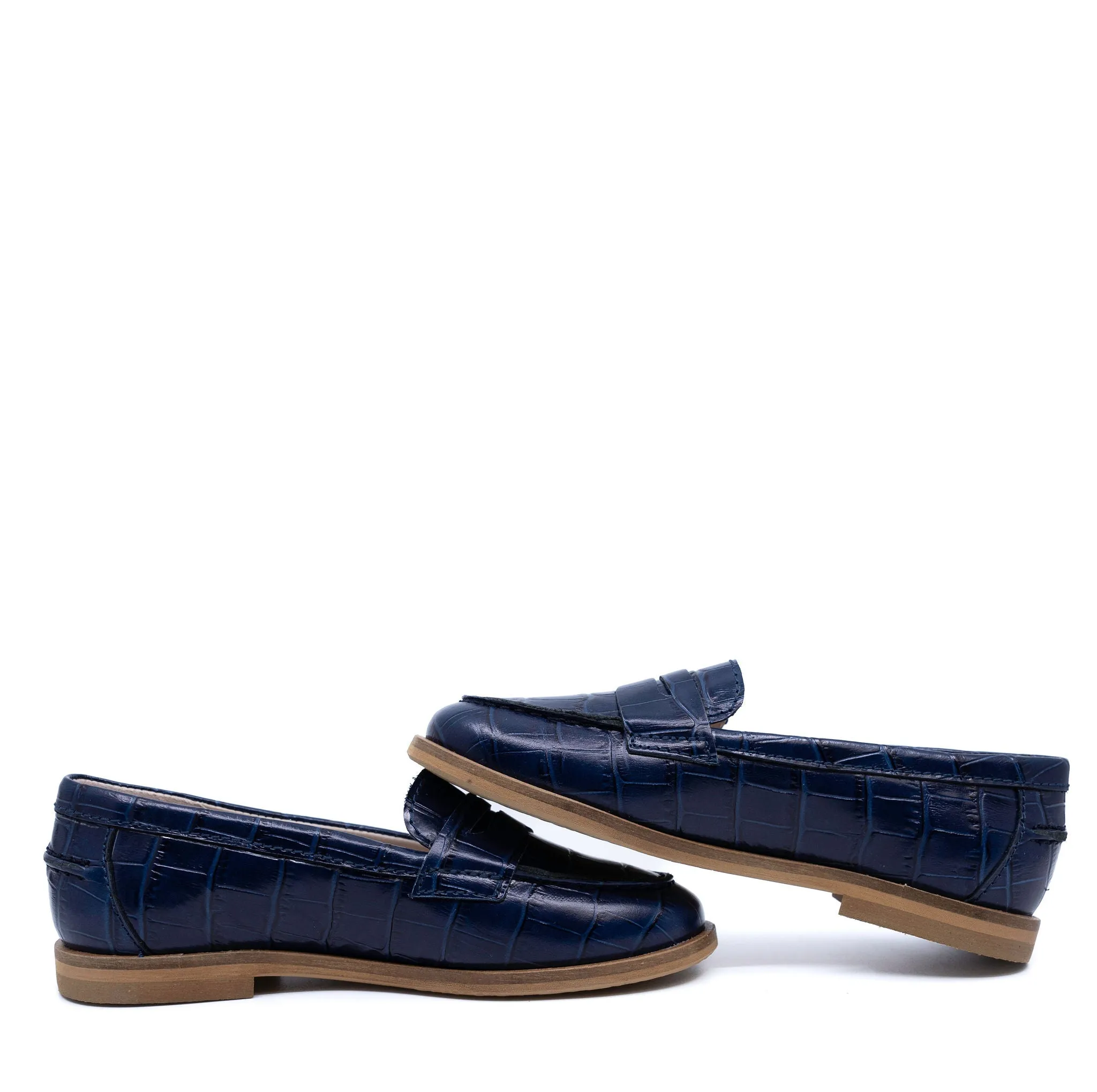 Beberlis Navy Croc Penny Loafer