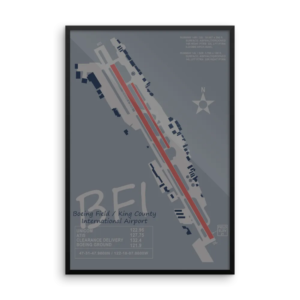 BFI Boeing Field /  King County International Airport Layout Art