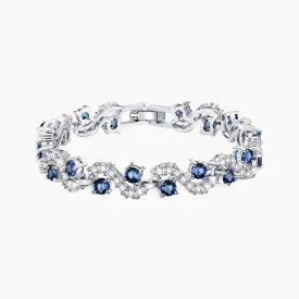 Blue Cubic Zirconia Tennis Bracelet