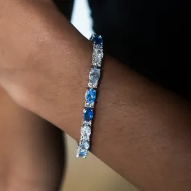 Blue Mixed Oval Cut Tennis Bracelet- 5mm