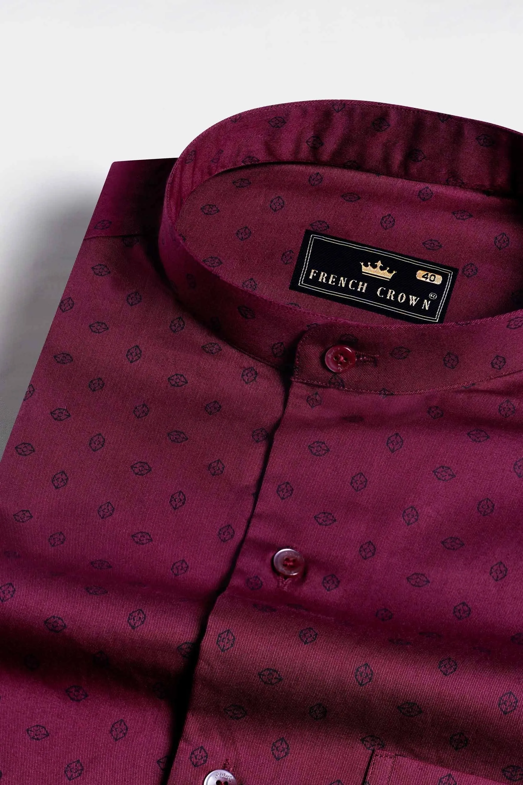 Bordeaux Wine Printed Royal Oxford Shirt