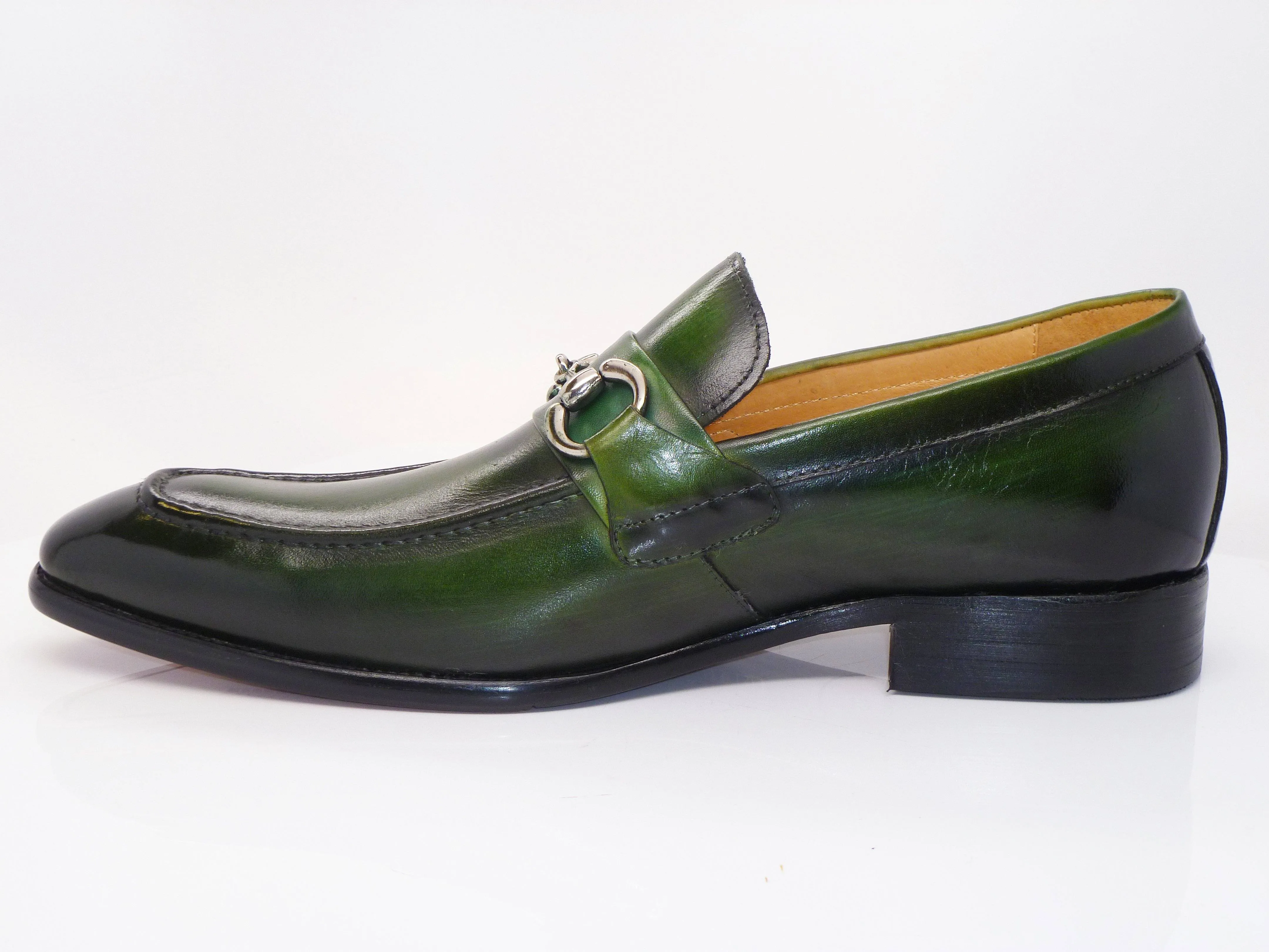 Burnished Calfskin Slip-On Loafer Green