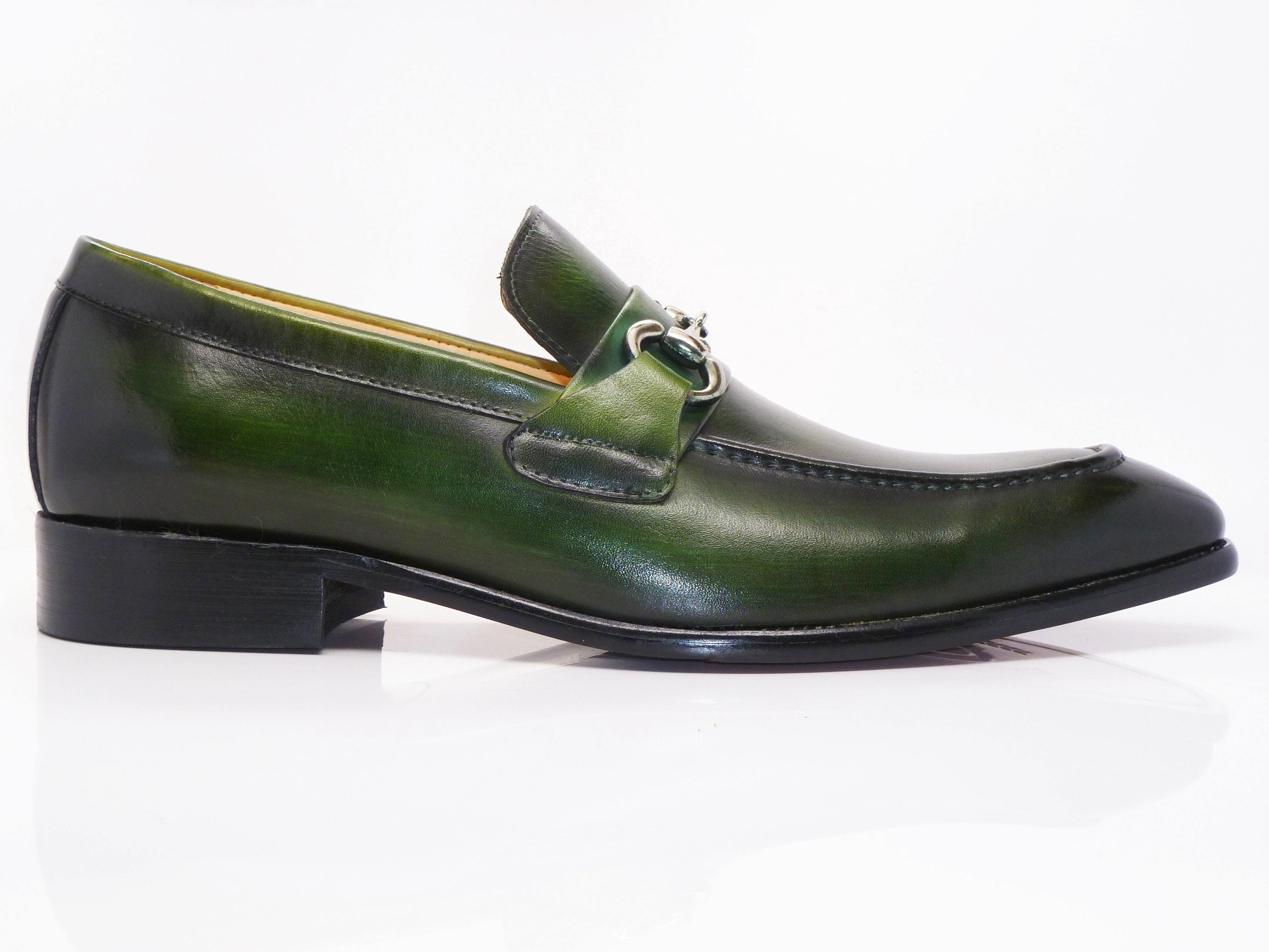 Burnished Calfskin Slip-On Loafer Green