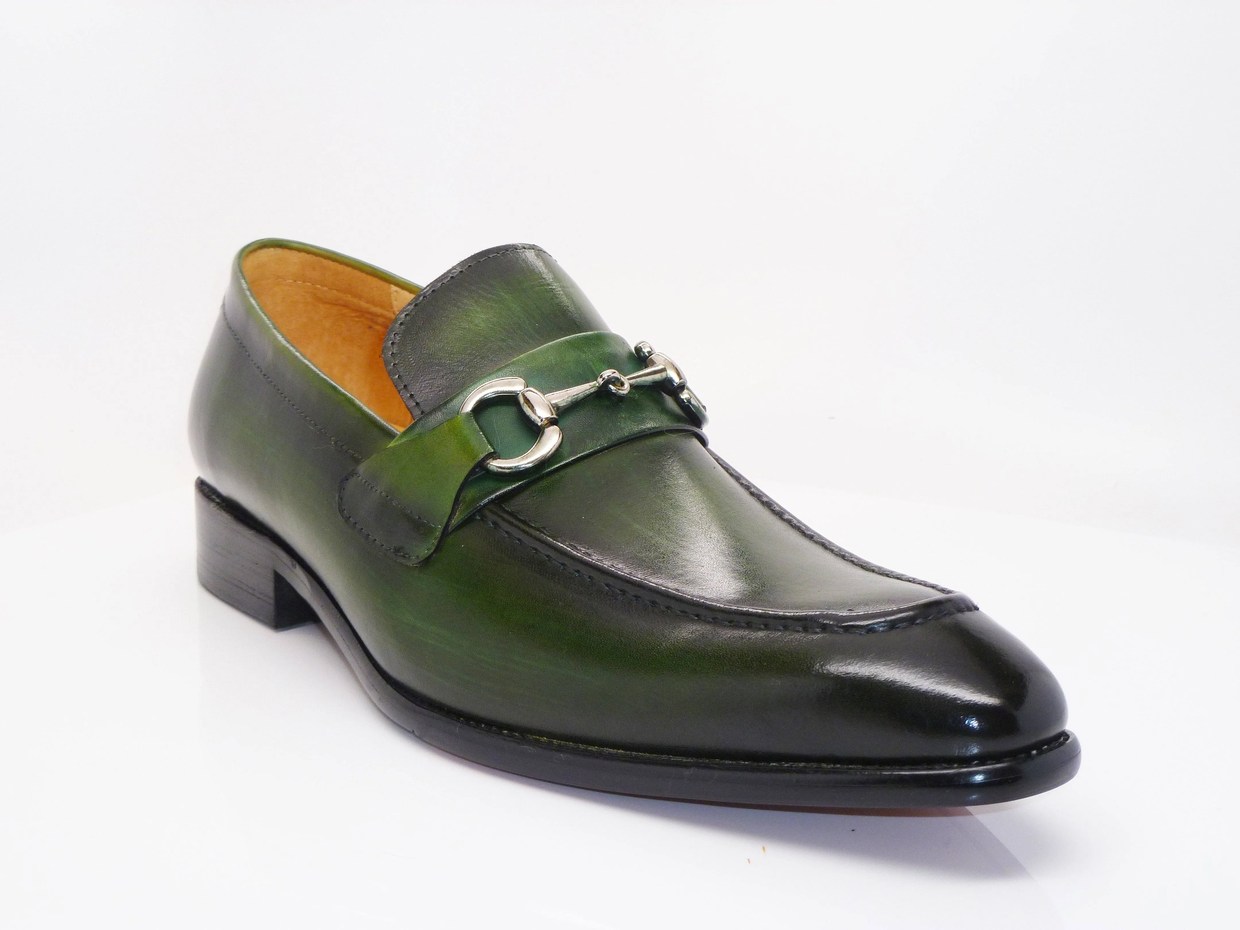 Burnished Calfskin Slip-On Loafer Green