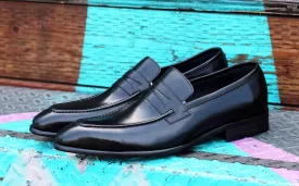 Calfskin Slip-On Penny Loafer Black