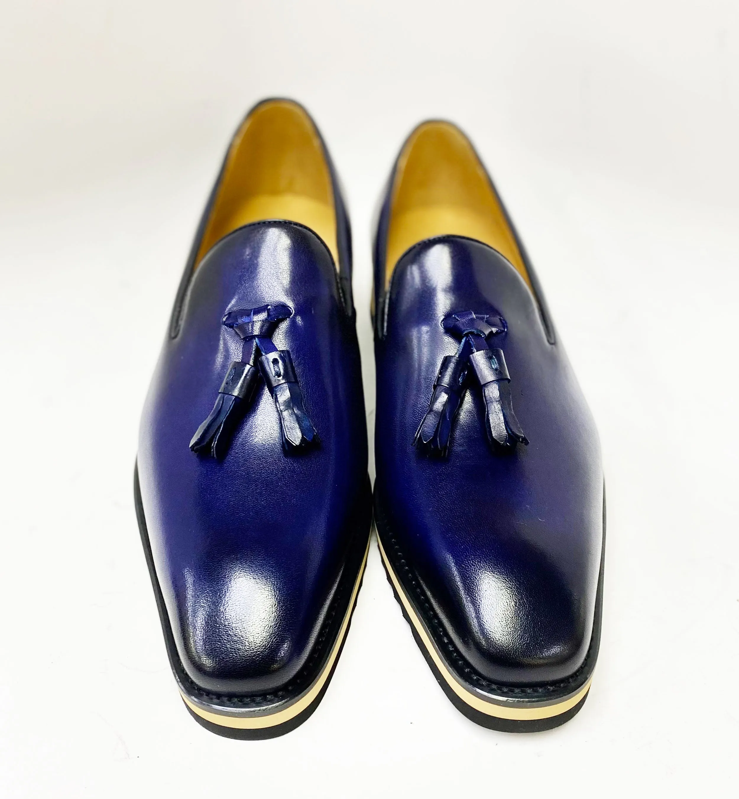 Calfskin Slip-On Tasseled Loafer Navy