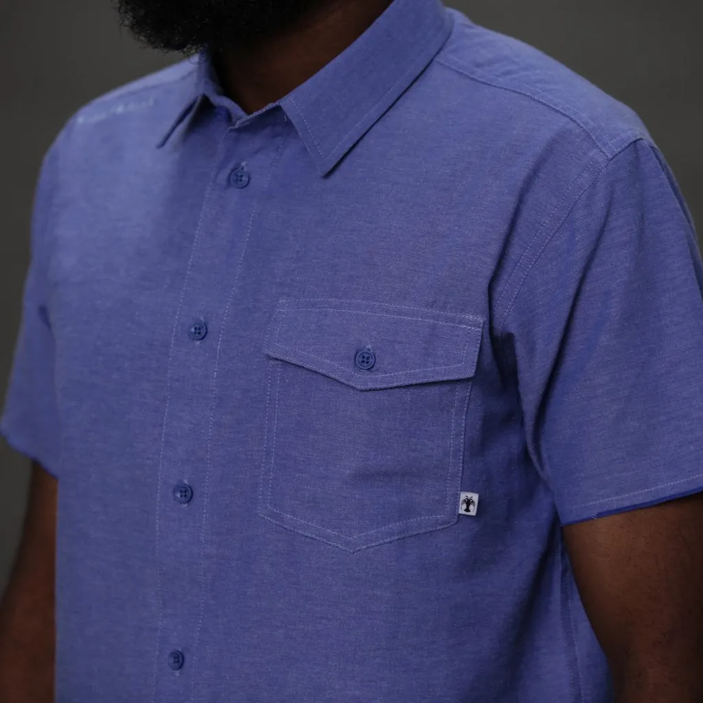 Cerulean Blue Split Oxford Shirt