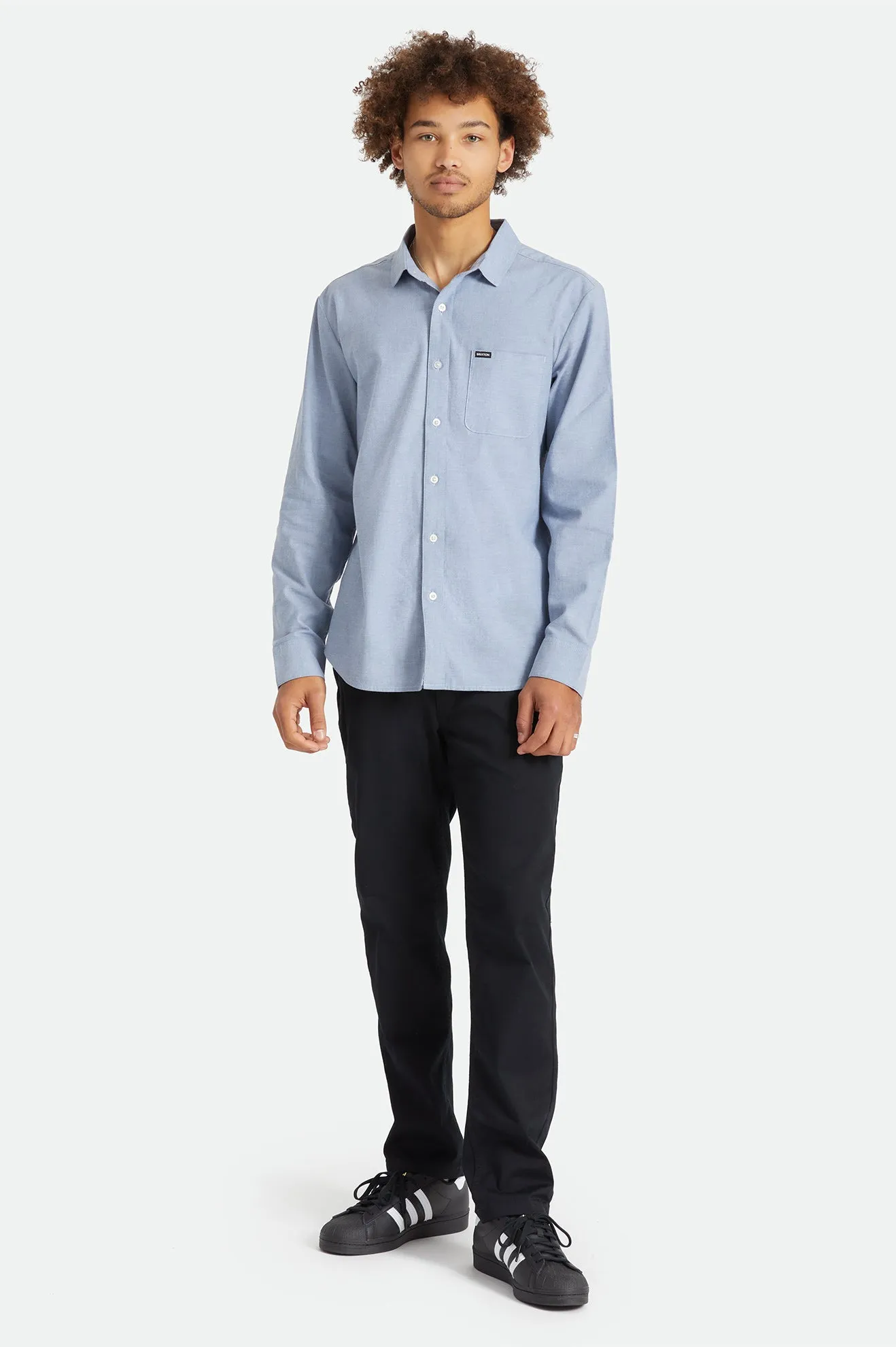 Charter Oxford L/S Woven Shirt - Light Blue Chambray