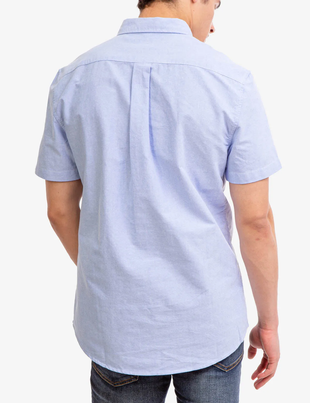 CHEST STRIPE SHORT SLEEVE OXFORD SHIRT