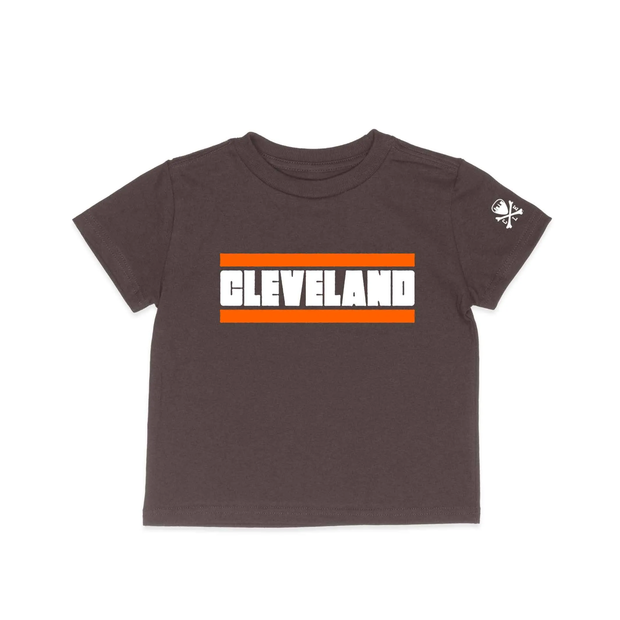 Cleveland Football Stripe - Toddler Crew T-Shirt