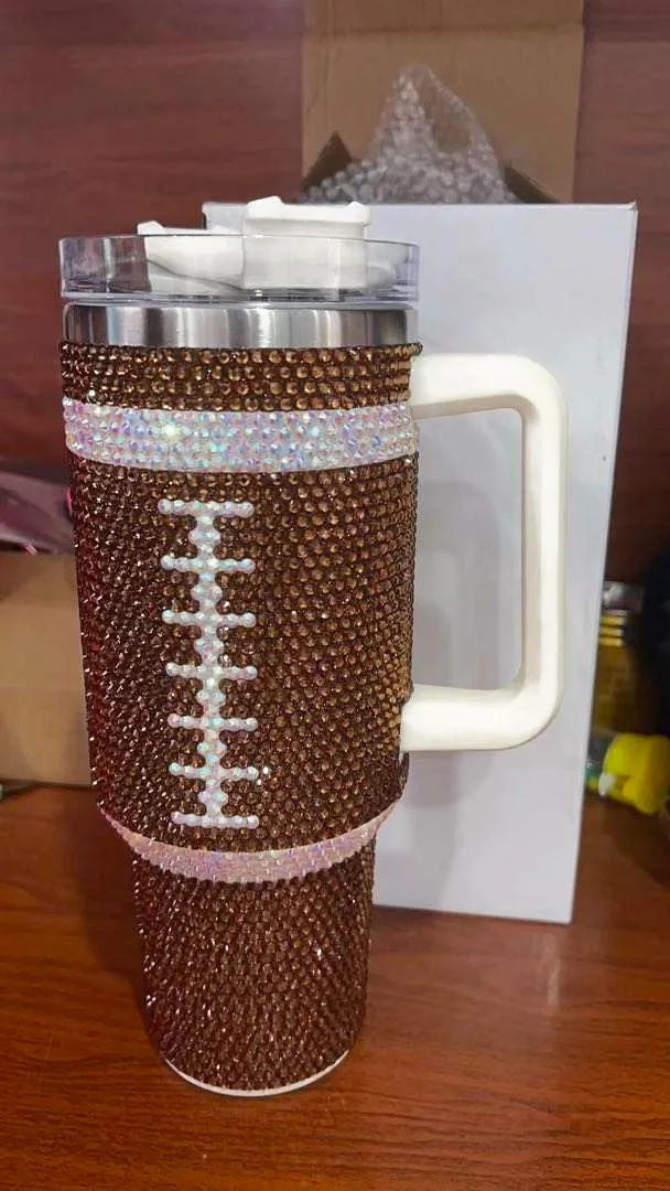 Crystal Football "Blinged Out" 40 Oz. Tumbler