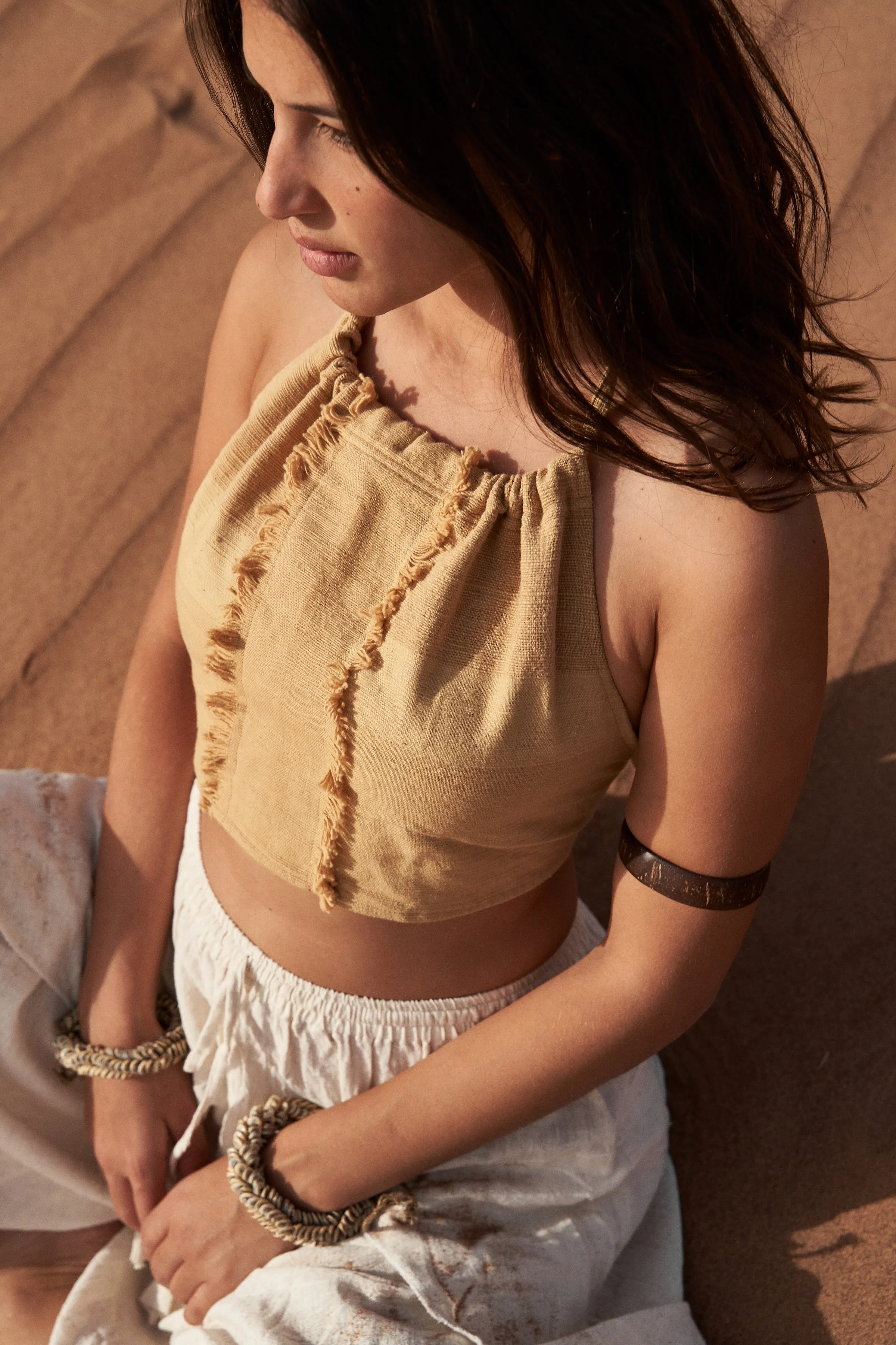 Desert Crop Top ⋗⋙ Natural Dyed ⋗⋙ Handwoven Khadi Cotton