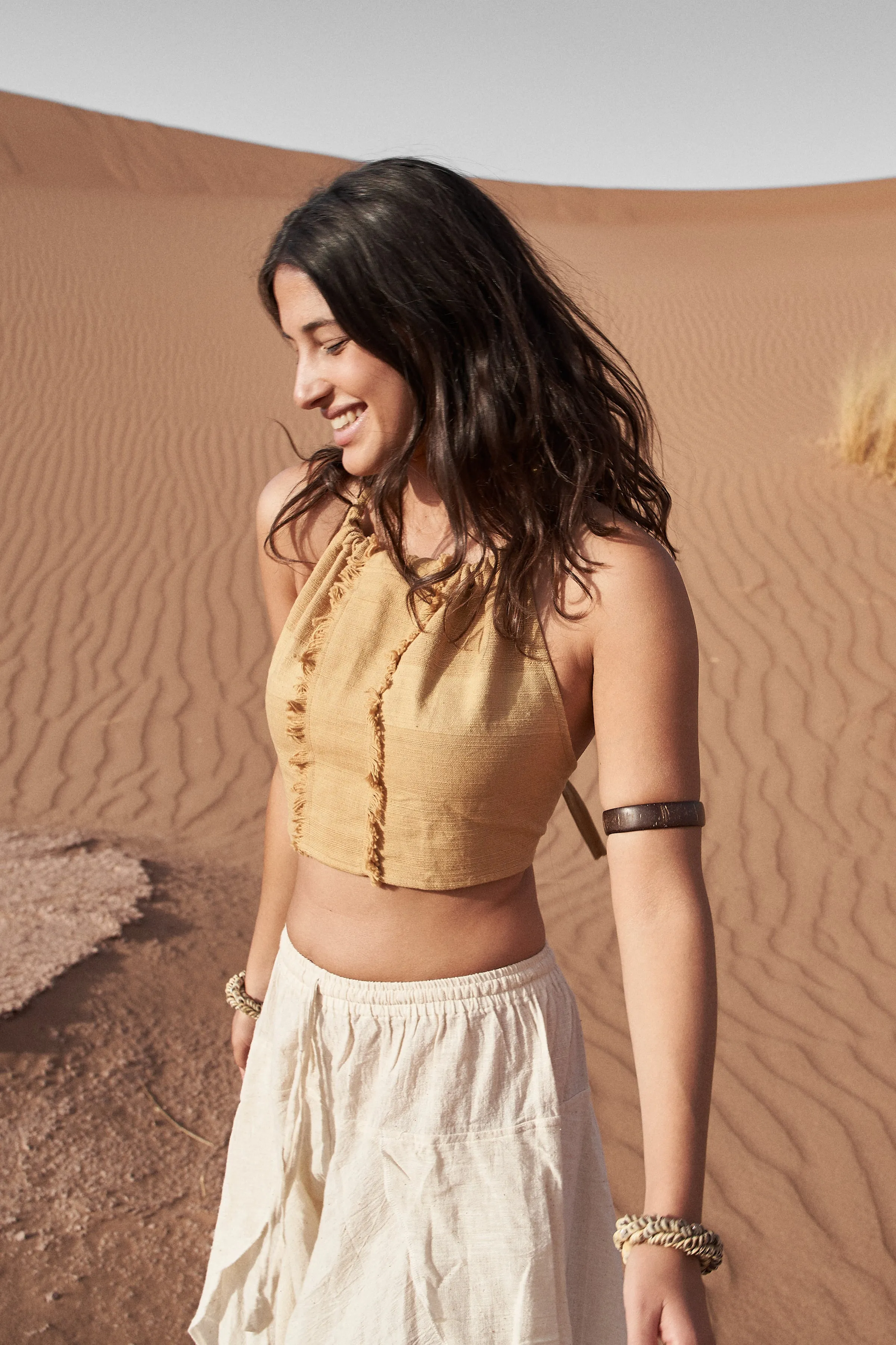 Desert Crop Top ⋗⋙ Natural Dyed ⋗⋙ Handwoven Khadi Cotton