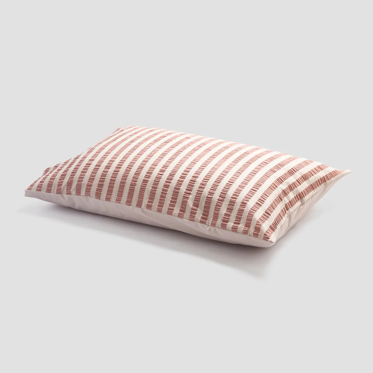 Desert Sand Seersucker Stripe Cotton Pillowcases (Pair)