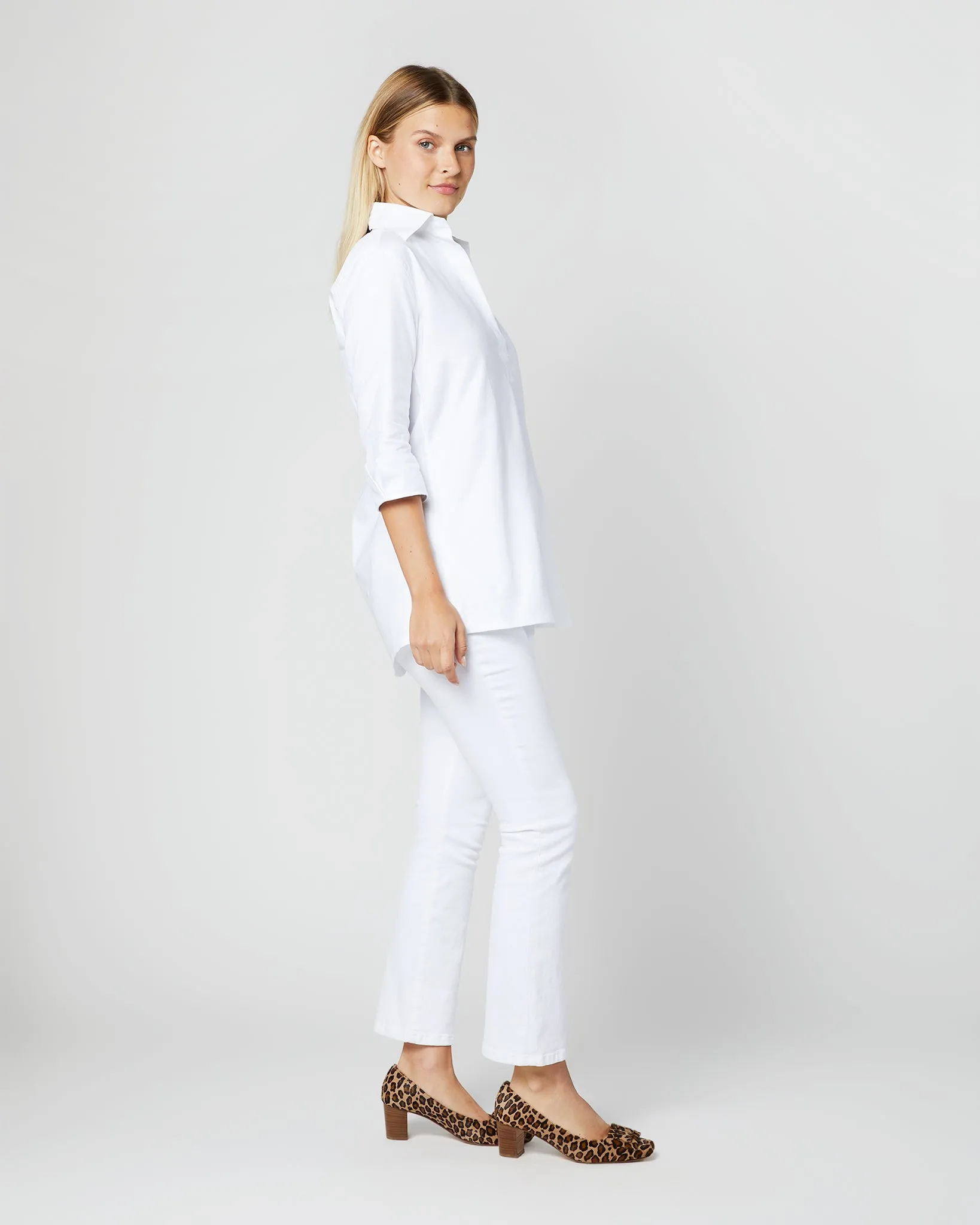 Designer Tunic in White Roxford